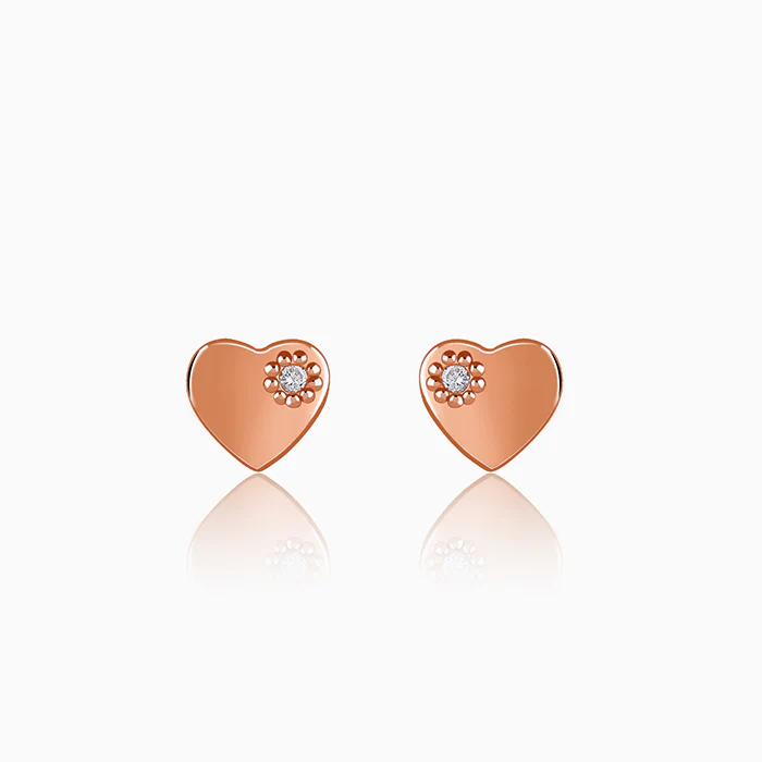 Rose Gold Silent Embrace Stud Earrings