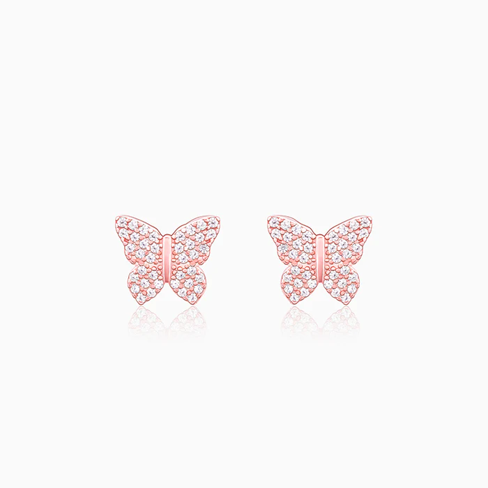 Rose Gold Skipper Butterfly Earrings