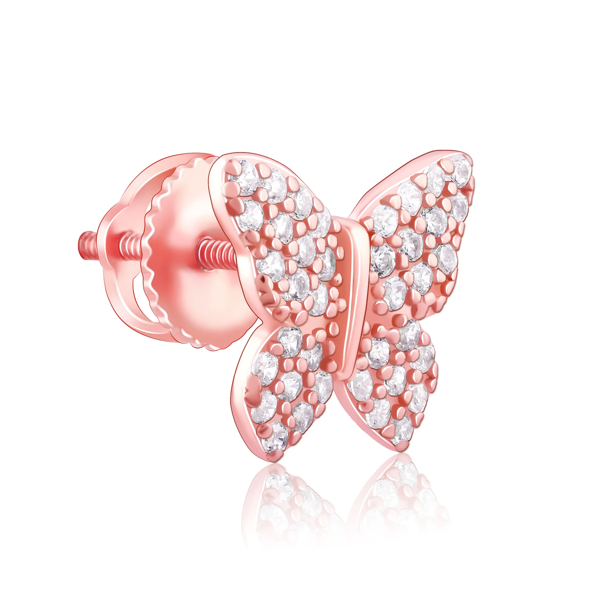 Rose Gold Skipper Butterfly Earrings - Image 4