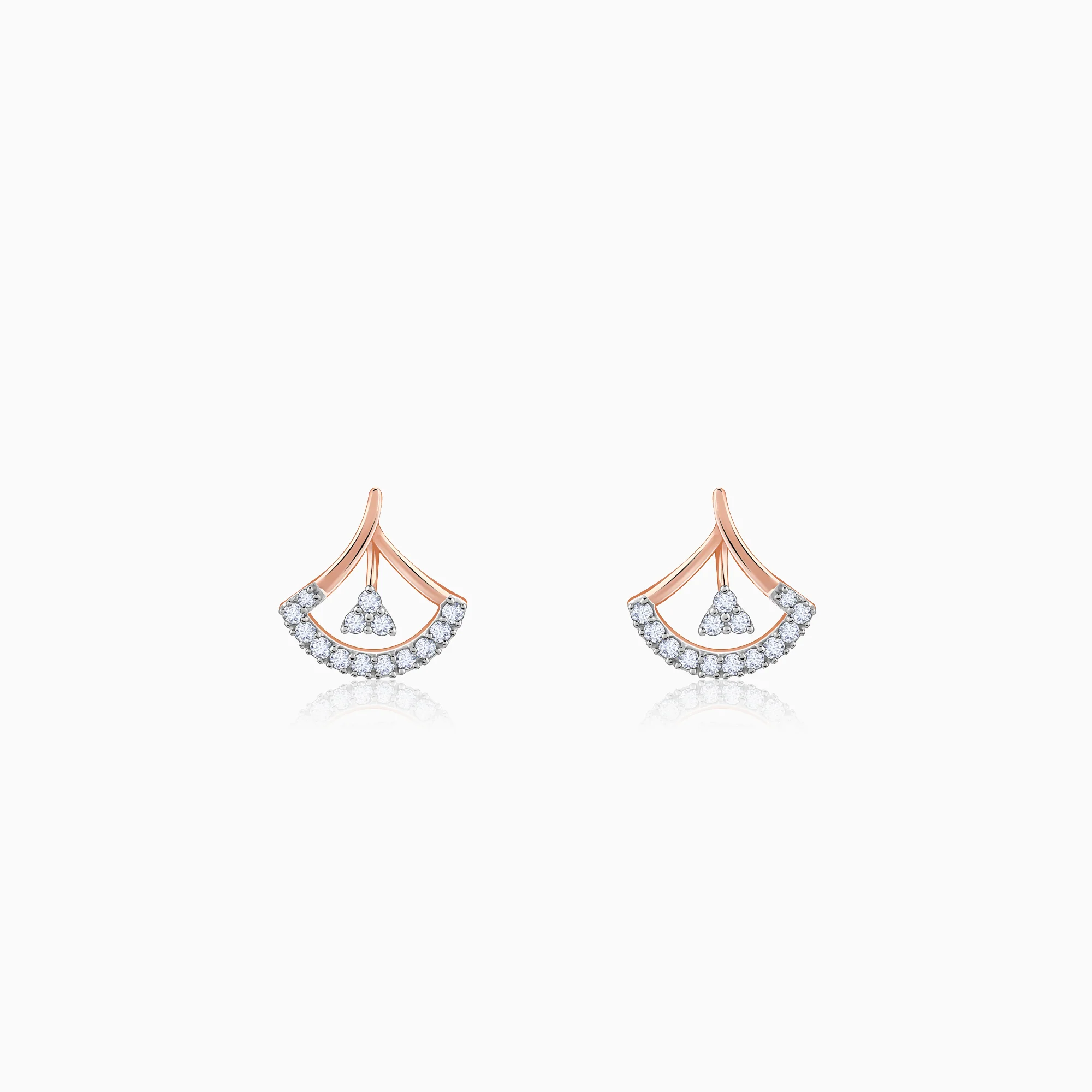 Rose Gold Sleek Diamond Earrings