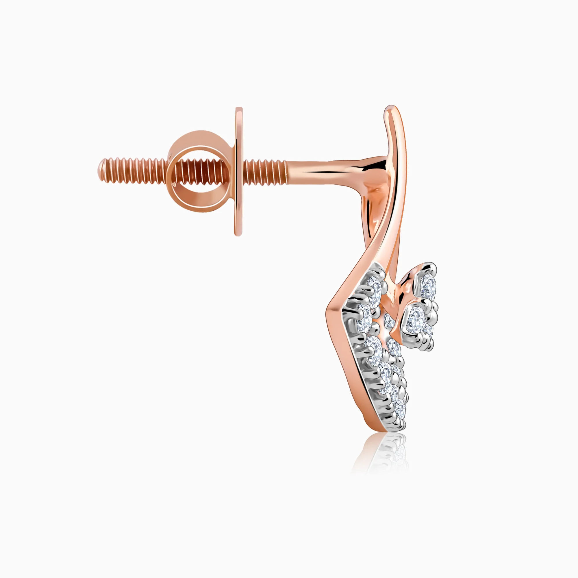 Rose Gold Sleek Diamond Earrings - Image 5