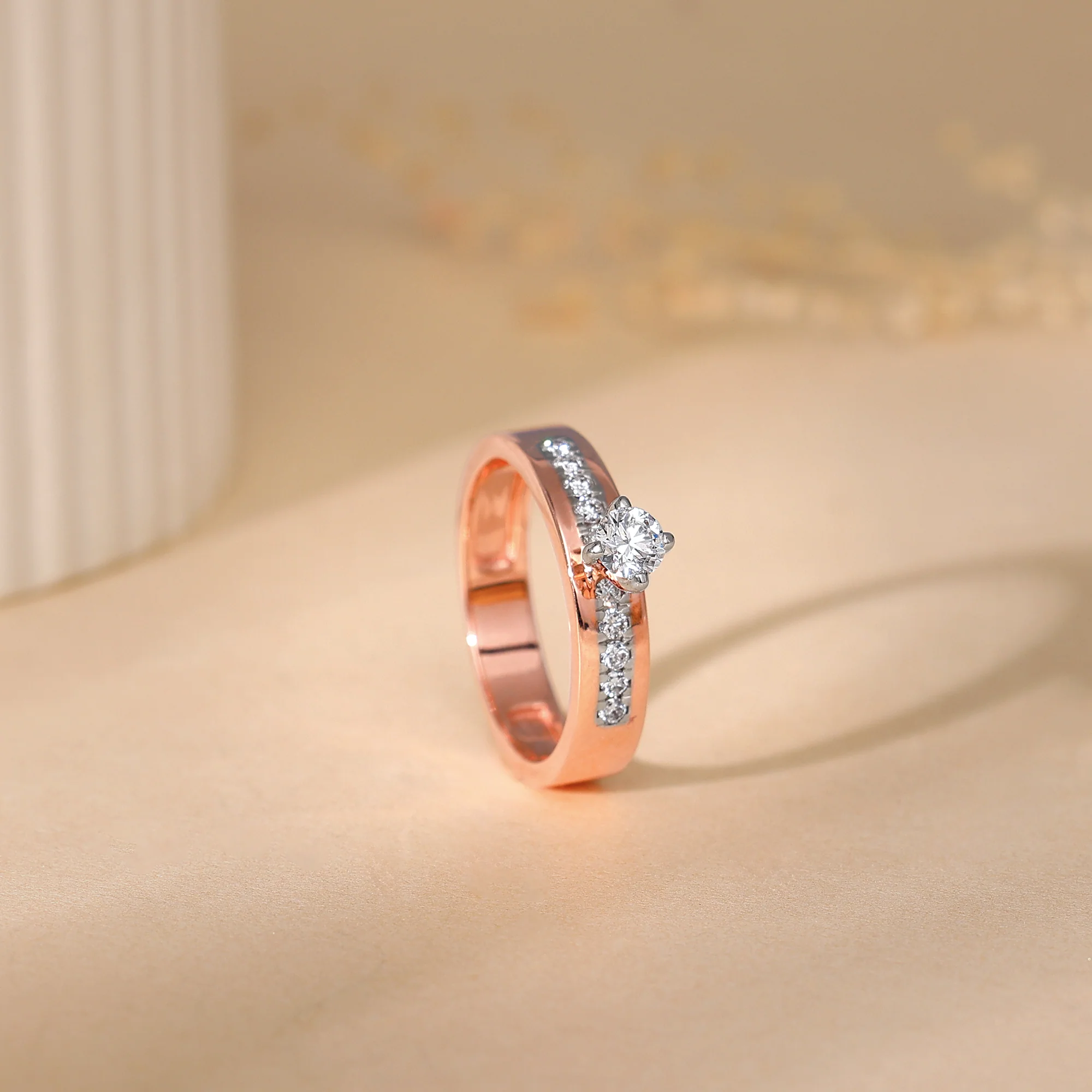 Rose Gold Smitten Solitaire Lab Grown Diamond Ring - Image 2