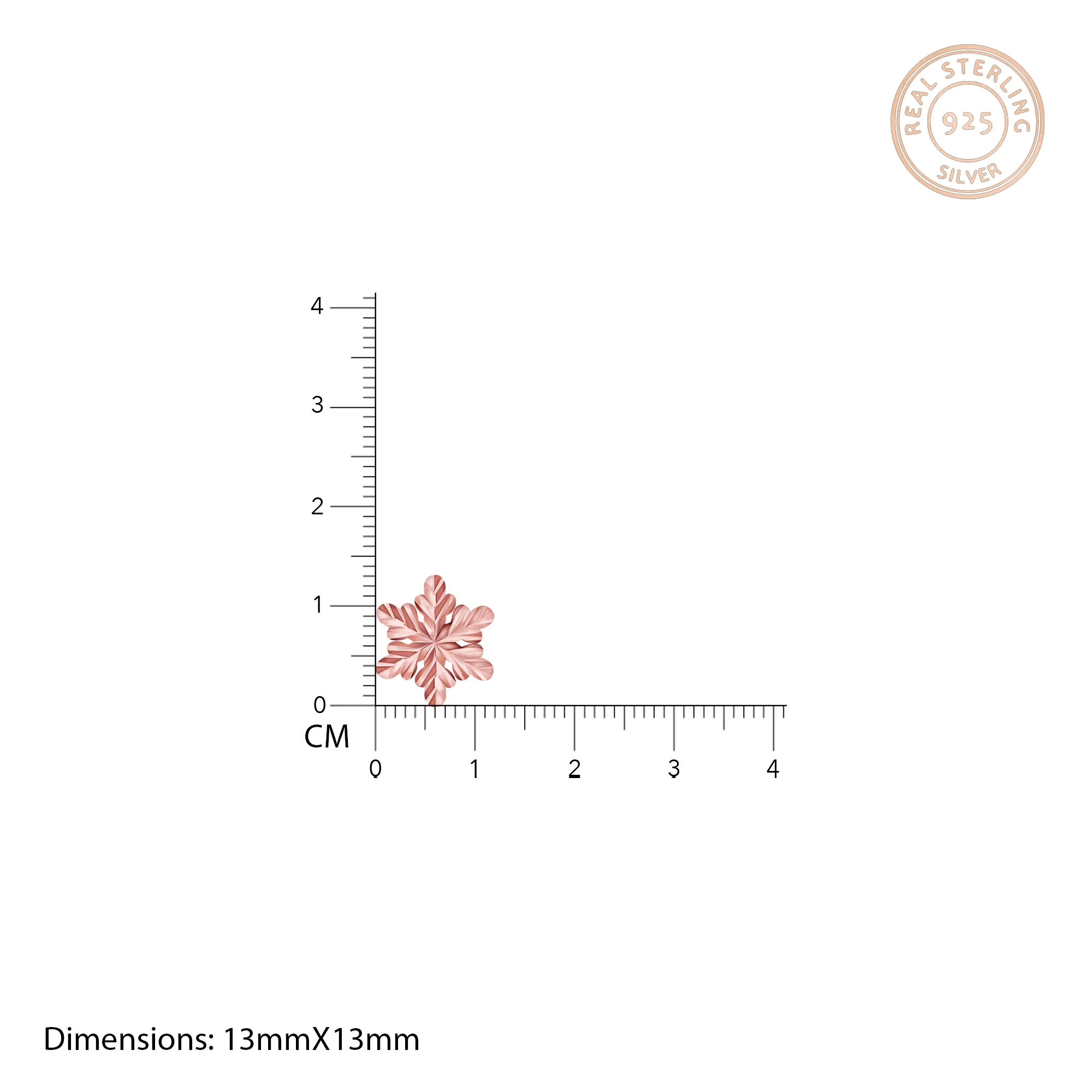Rose Gold Snowflake Stud Earrings - Image 4
