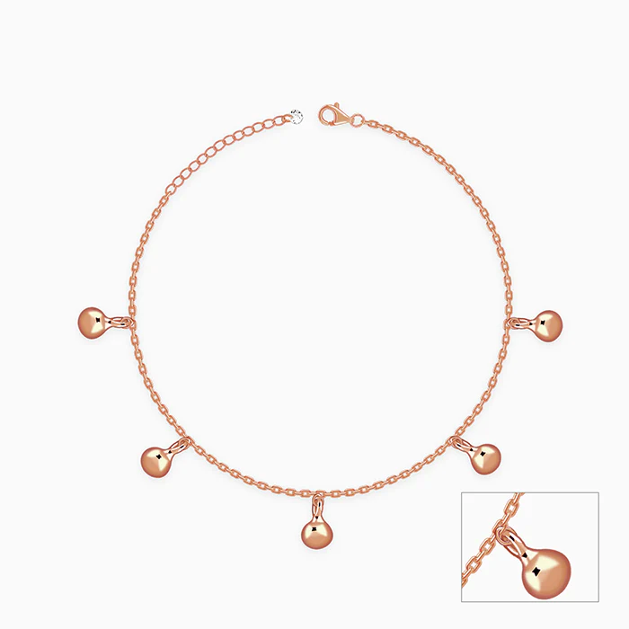 Rose Gold Sol Circle Anklet - Image 3