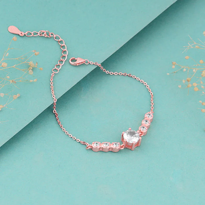 Rose Gold Solitaire Grace Bracelet - Image 2