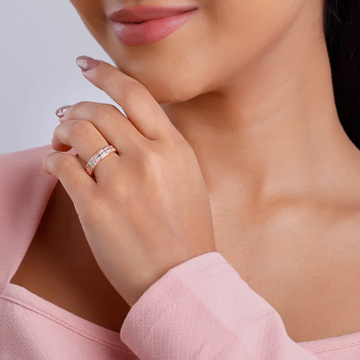 Rose Gold Sparkle Up Ring - Image 3
