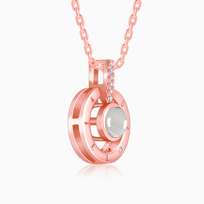 Rose Gold A 100 I Love You Pendant With Link Chain - Image 5