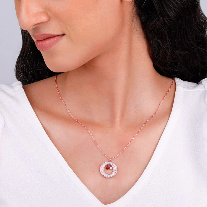 Rose Gold Special Slides Open Pendant With Link Chain - Image 5