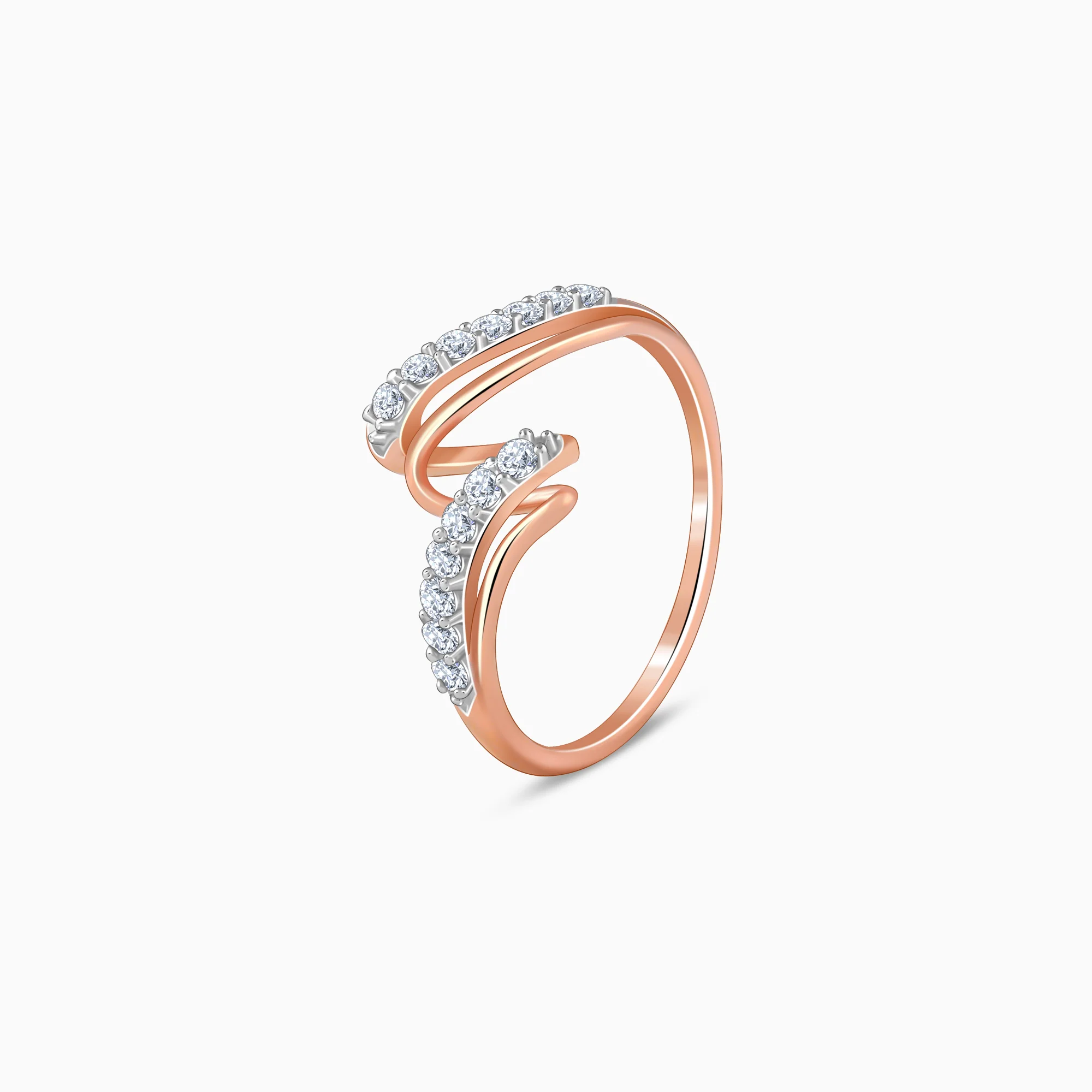 Rose Gold Spiral Lab Grown Diamond Ring - Image 4