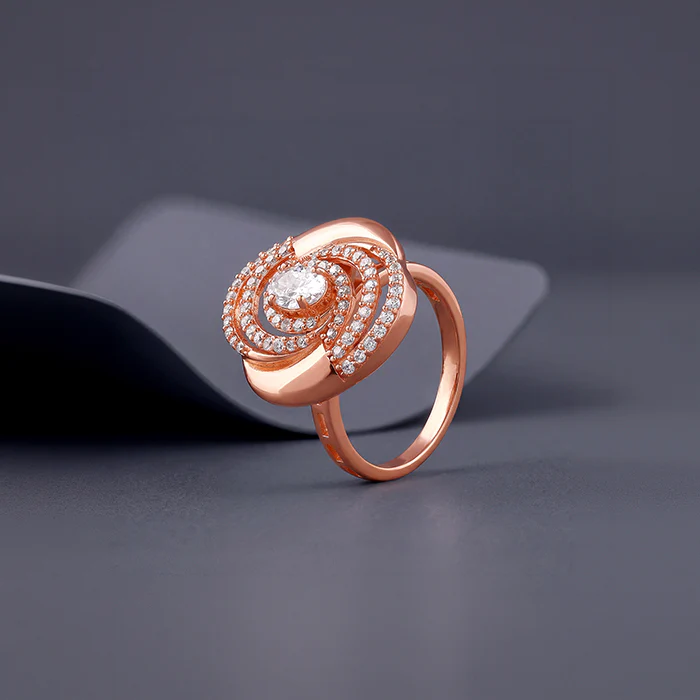 Rose Gold Spiral Sparkle Ring (Size 12) - Image 2