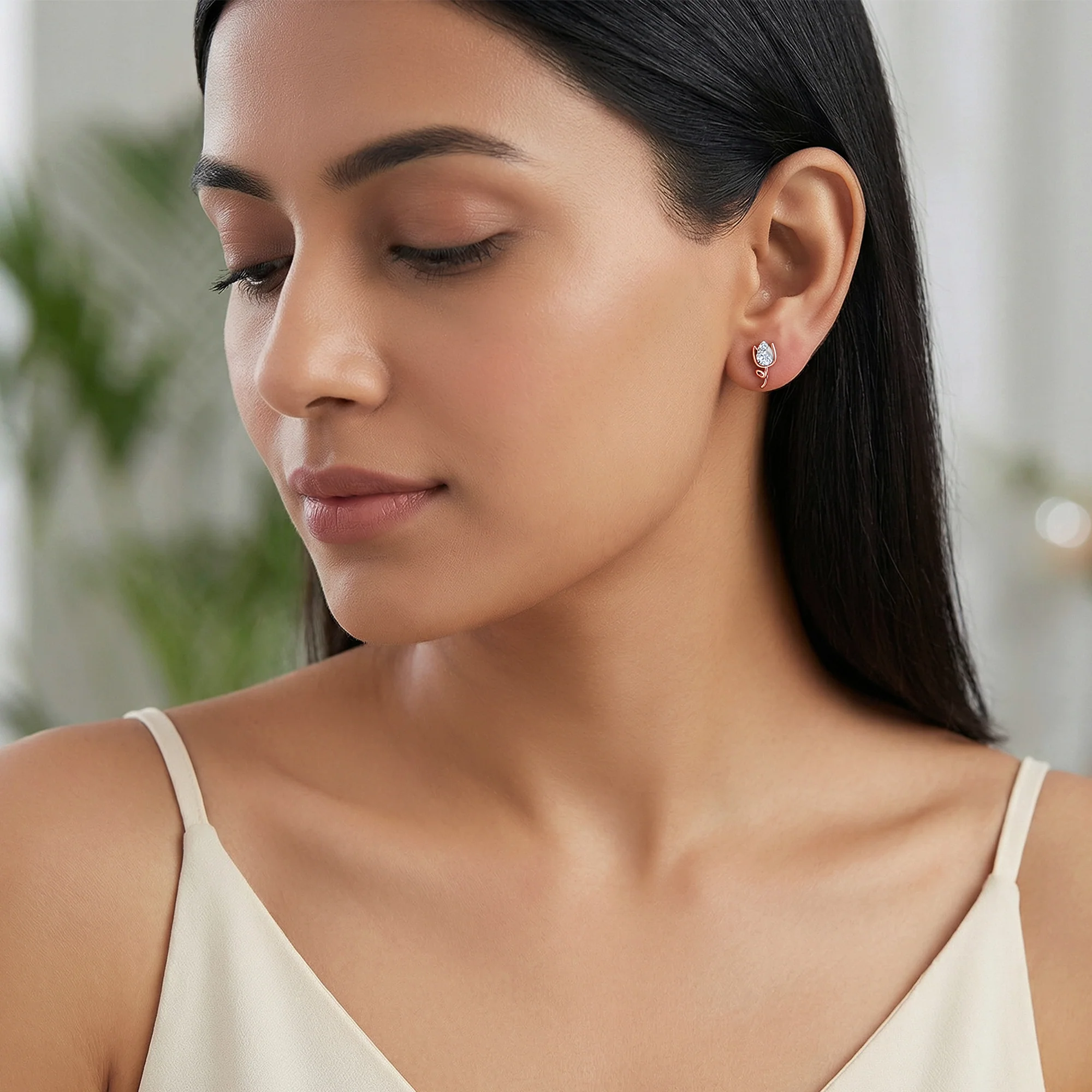 Rose Gold Spring Grace Lab Grown Diamond Earrings - Image 3