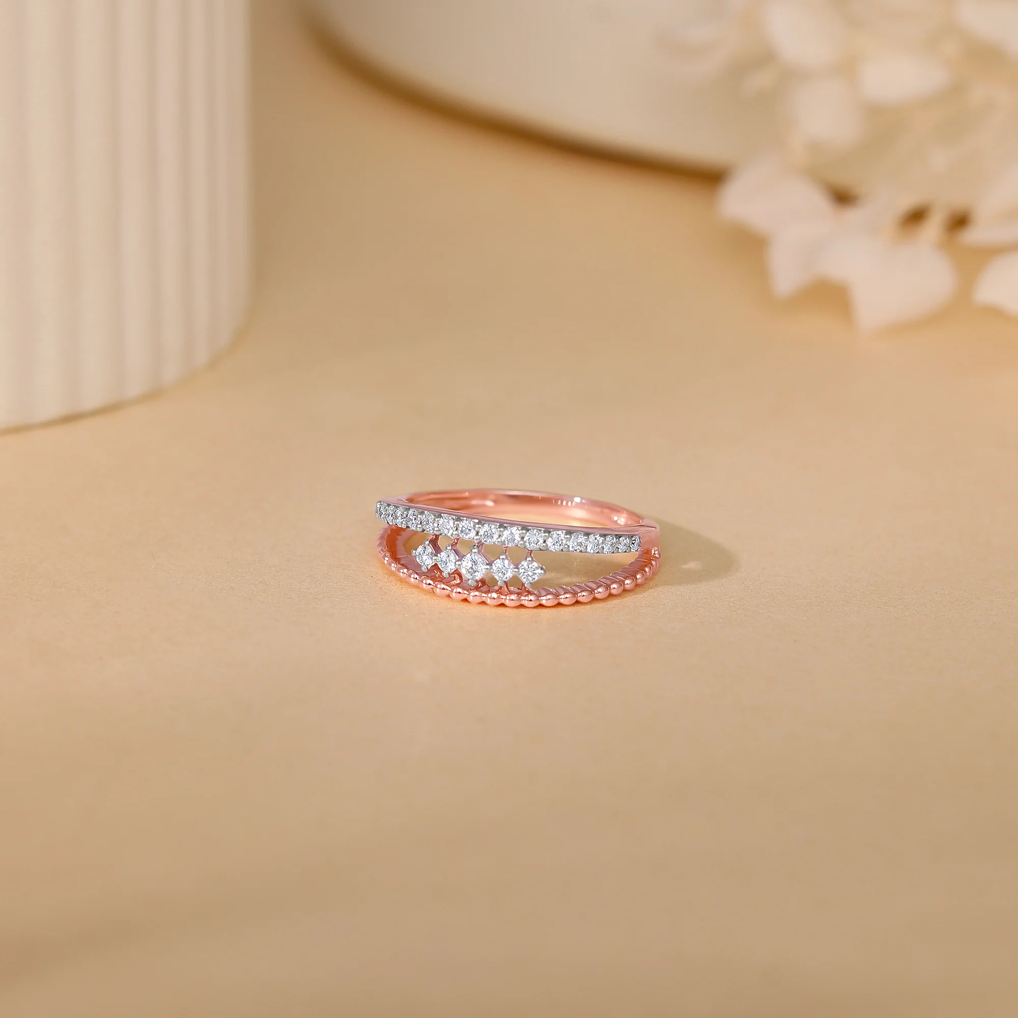 Rose Gold Starlit Halo Lab Grown Diamond Ring - Image 2