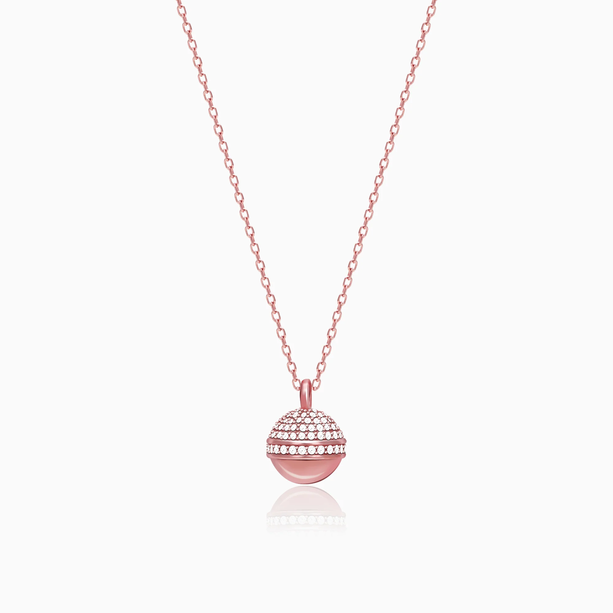 Anushka Sharma Rose Gold Studded Trinket Pendant With Link Chain