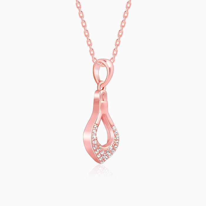Rose Gold Stylish Drop Pendants With Link Chain - Image 4