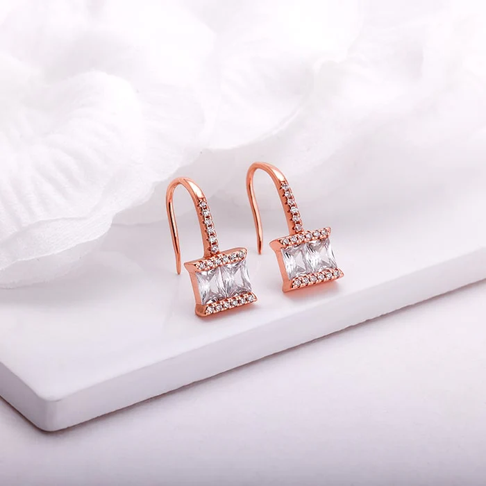 Rose Gold Sugar Crystal Earring - Image 2