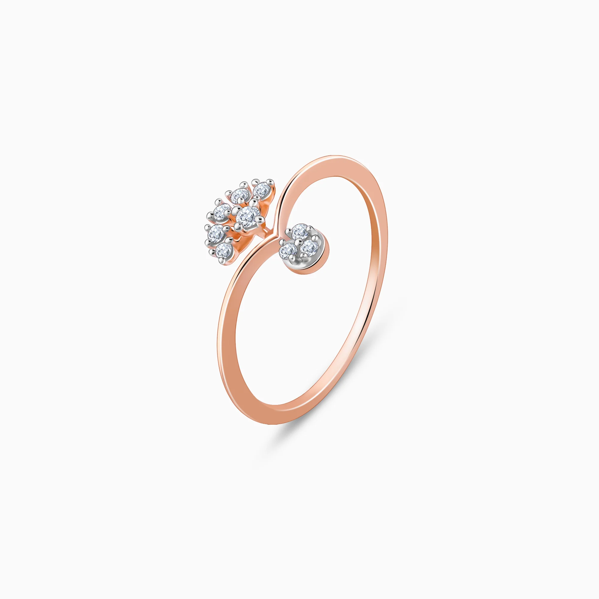 Rose Gold Sun Dangler Diamond Ring - Image 4