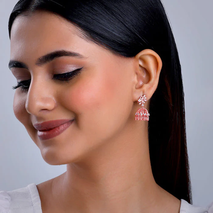 Rose Gold Sundar Mor Jhumki - Image 3