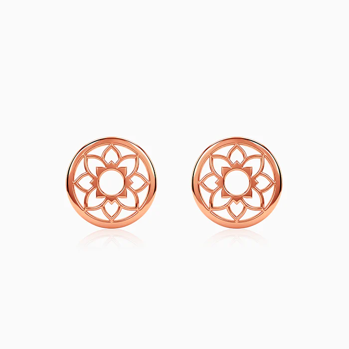 Rose Gold Sunpetal Filigree Earrings