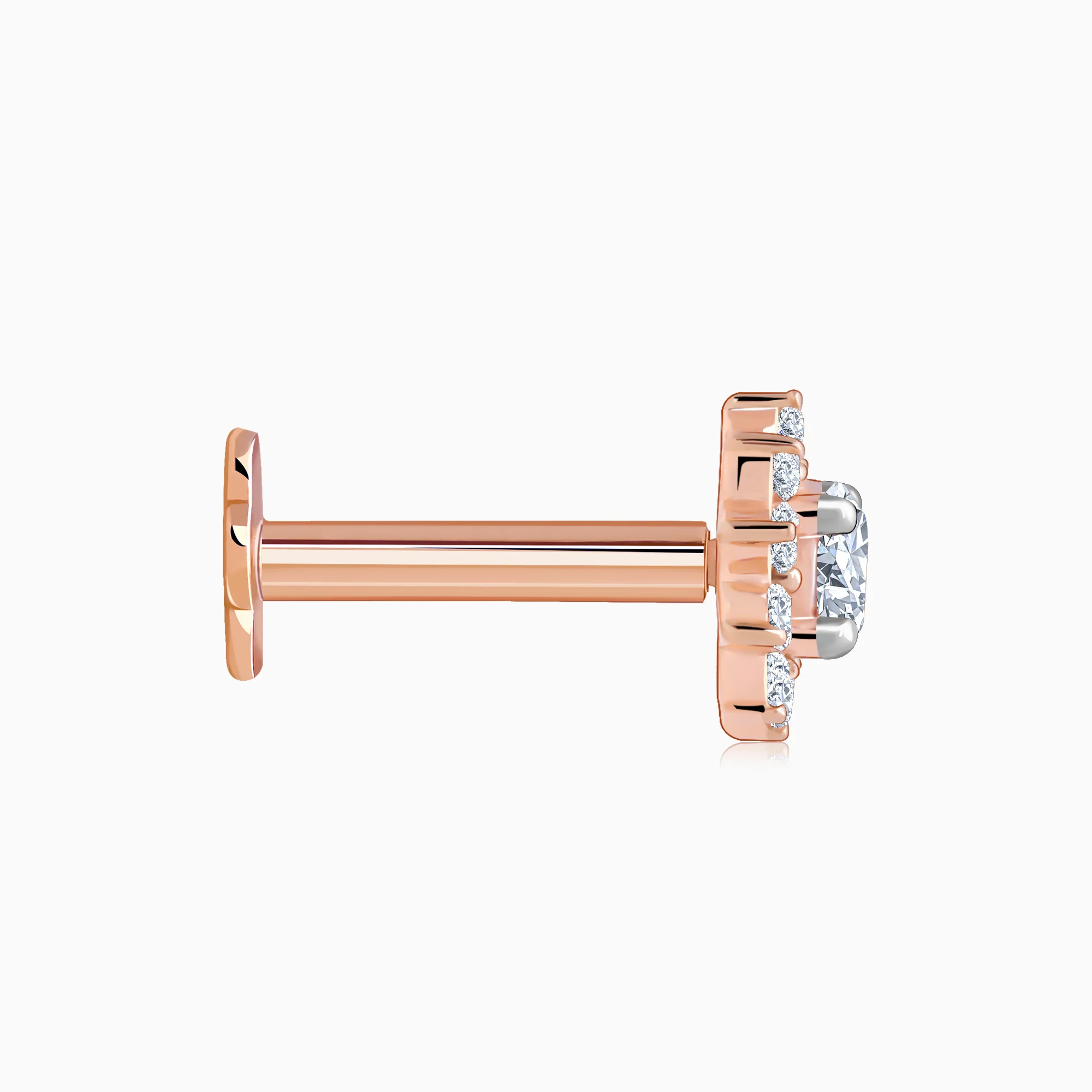 Rose Gold Sunstar Lab Grown Diamond Nose Pin - Image 5