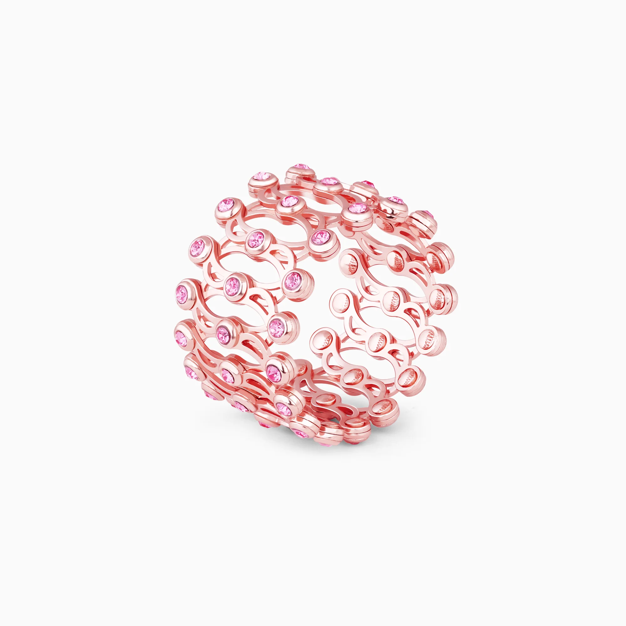Rose Gold Supple Bracelet with Royal Pink Stones - Image 12