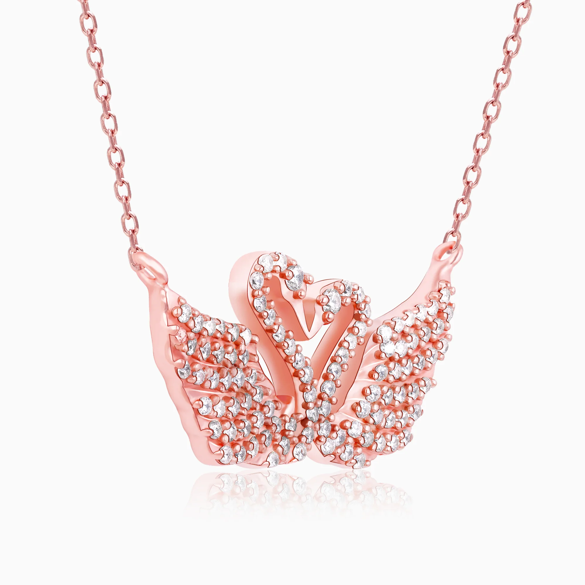 Rose Gold Swan Love Necklace - Image 4