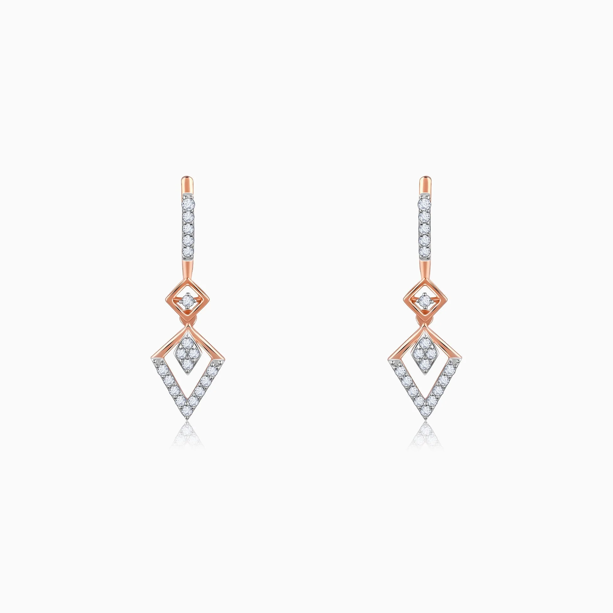 Rose Gold Swanky Diamond Earrings