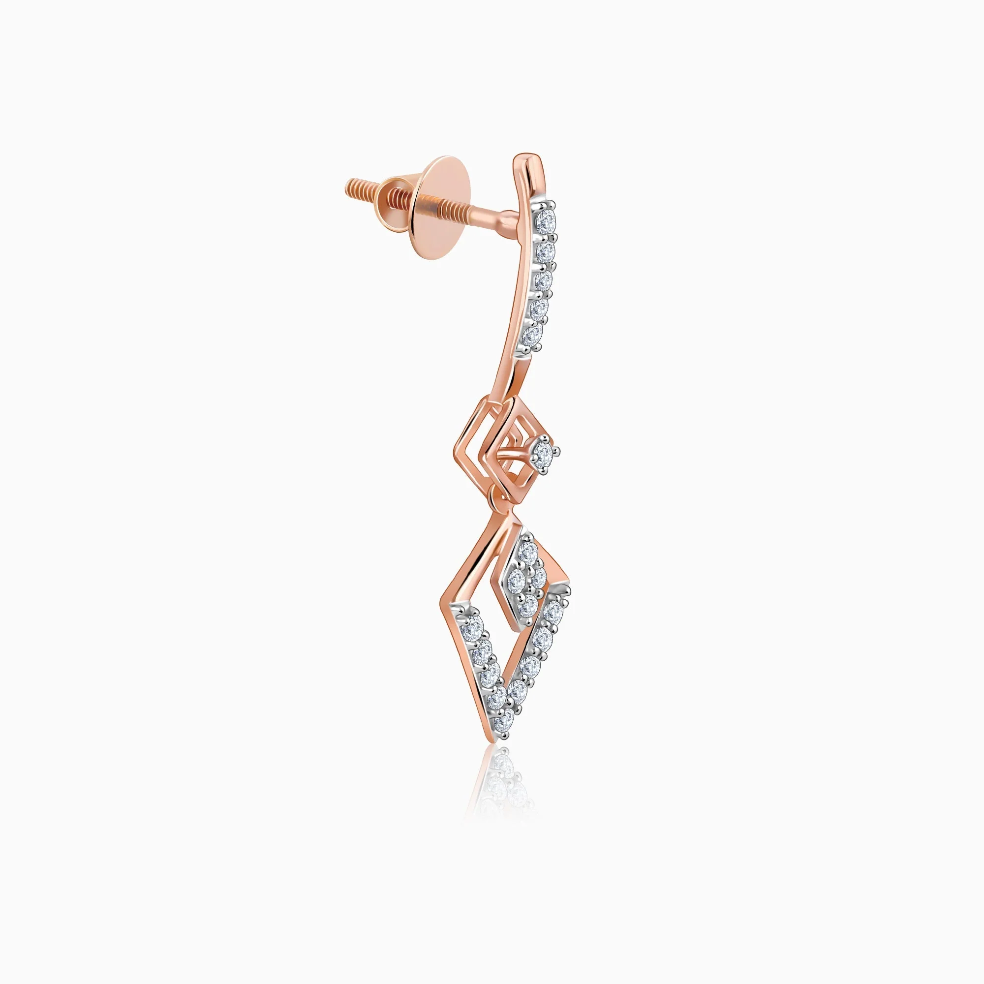 Rose Gold Swanky Diamond Earrings - Image 4