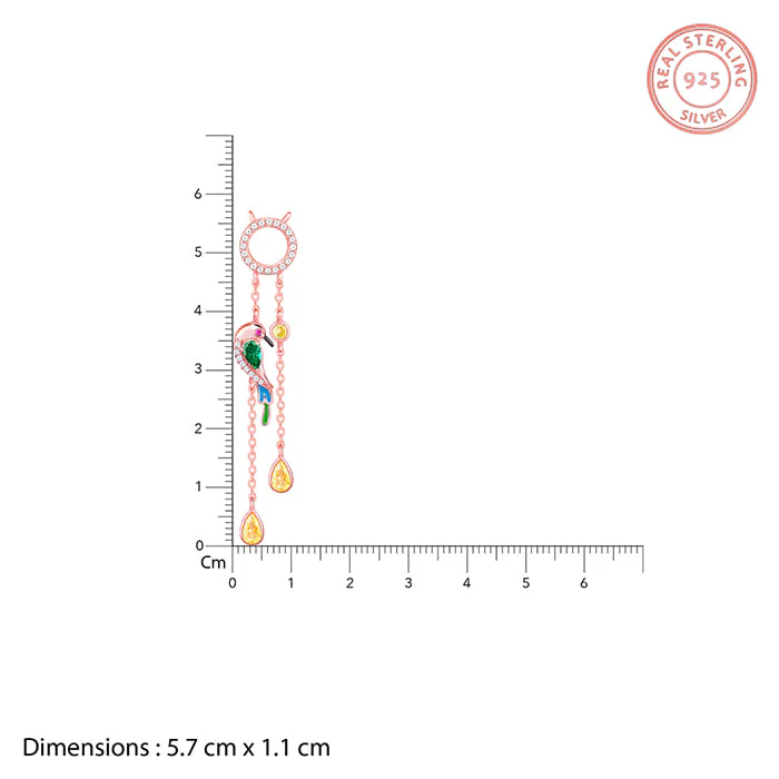 Rose Gold Swinging Bird Pendant with Link Chain - Image 5