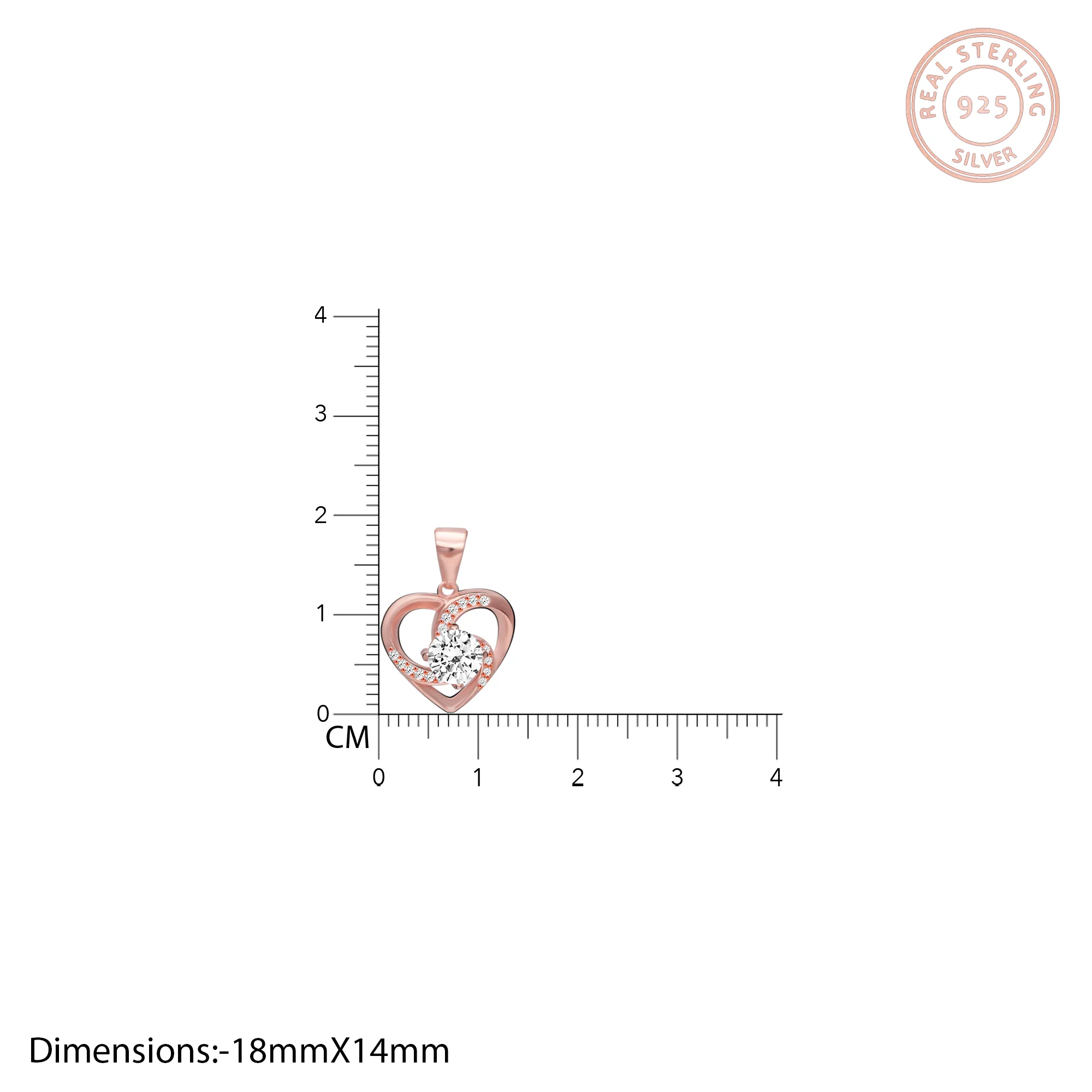 Rose Gold Swirl Heart Pendant with Link Chain - Image 4