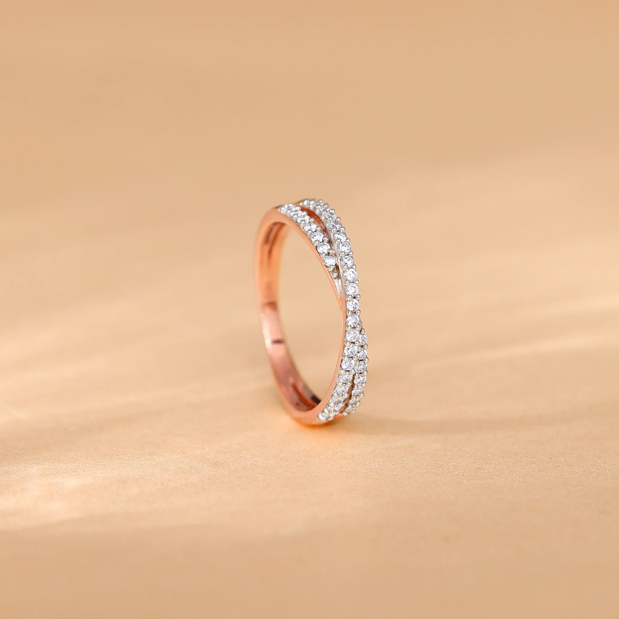 Rose Gold Thea Criss Cross Lab Grown Diamond Ring - Image 2