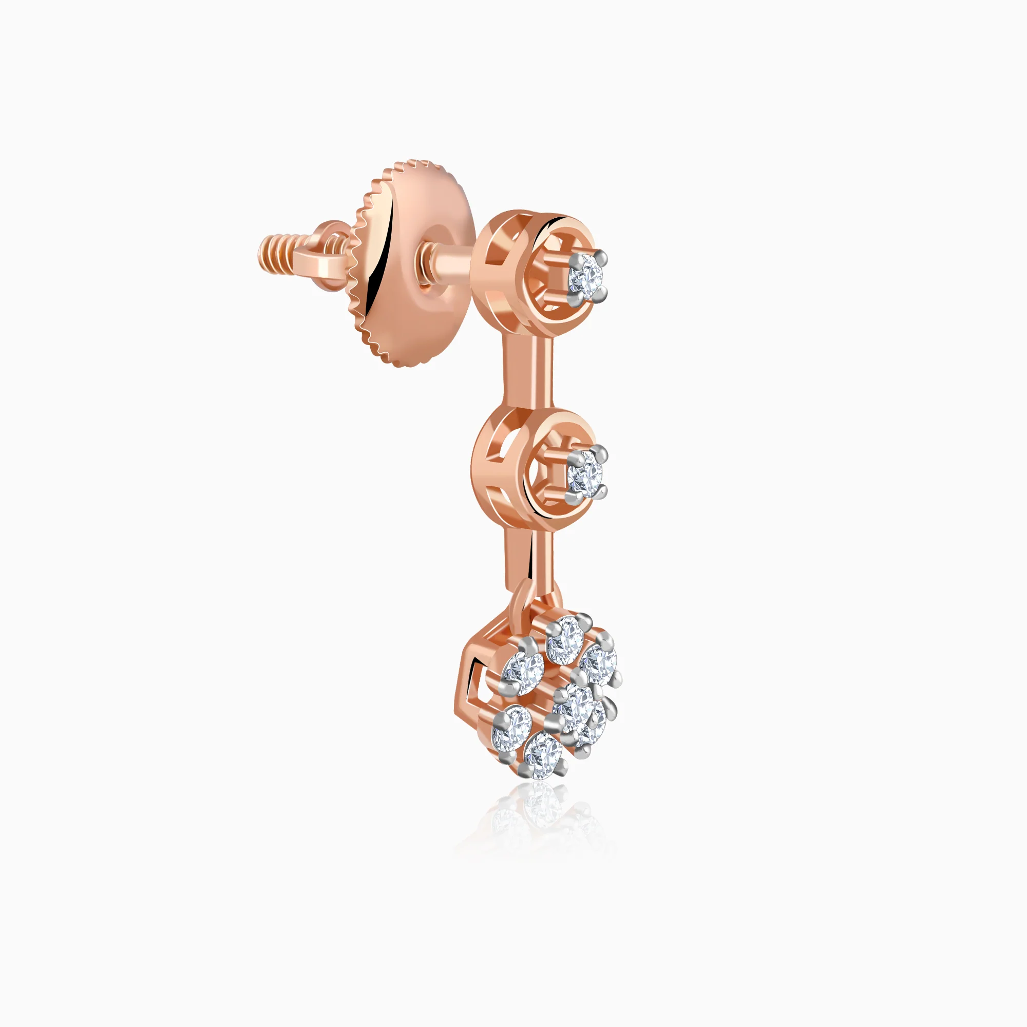 Rose Gold Three Graces Lab Grown Diamond Earrings - Image 4
