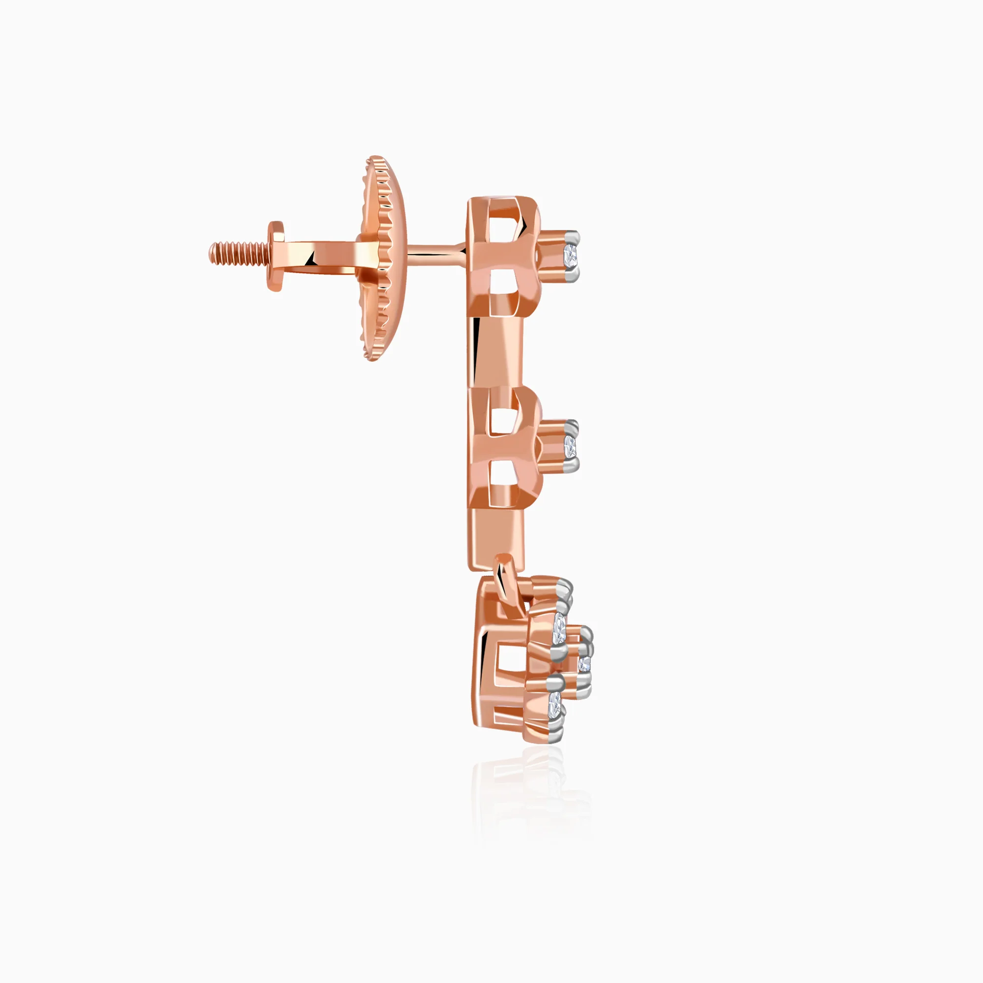 Rose Gold Three Graces Lab Grown Diamond Earrings - Image 5