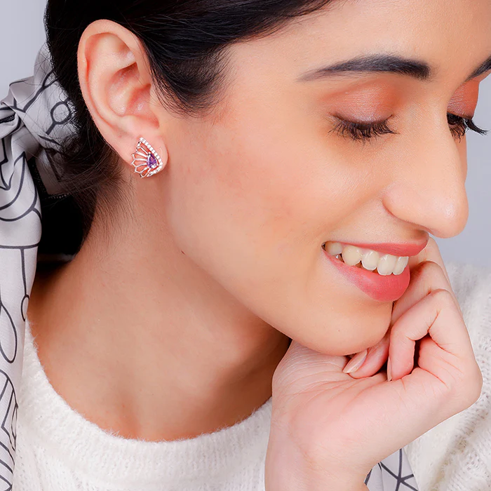 Rose Gold Notre Dame Earrings - Image 3