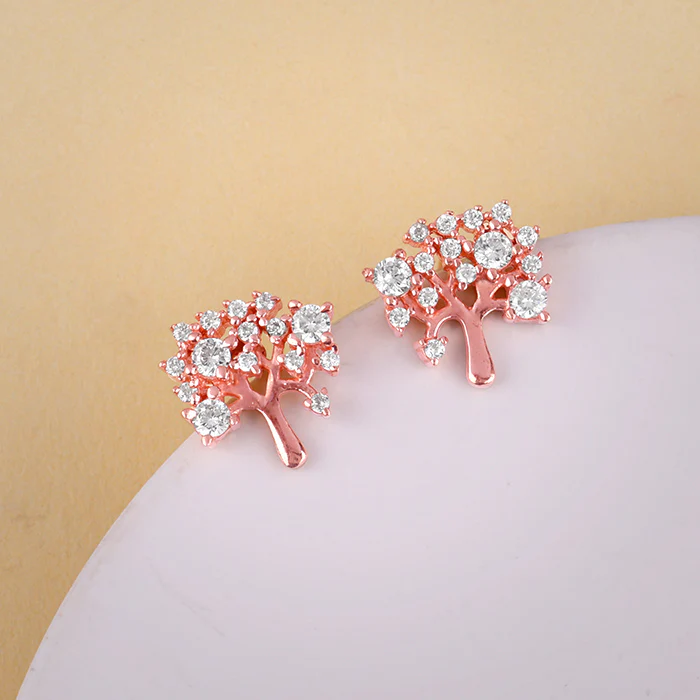 Anushka Sharma Rose Gold Tree of life Earrings - Image 2