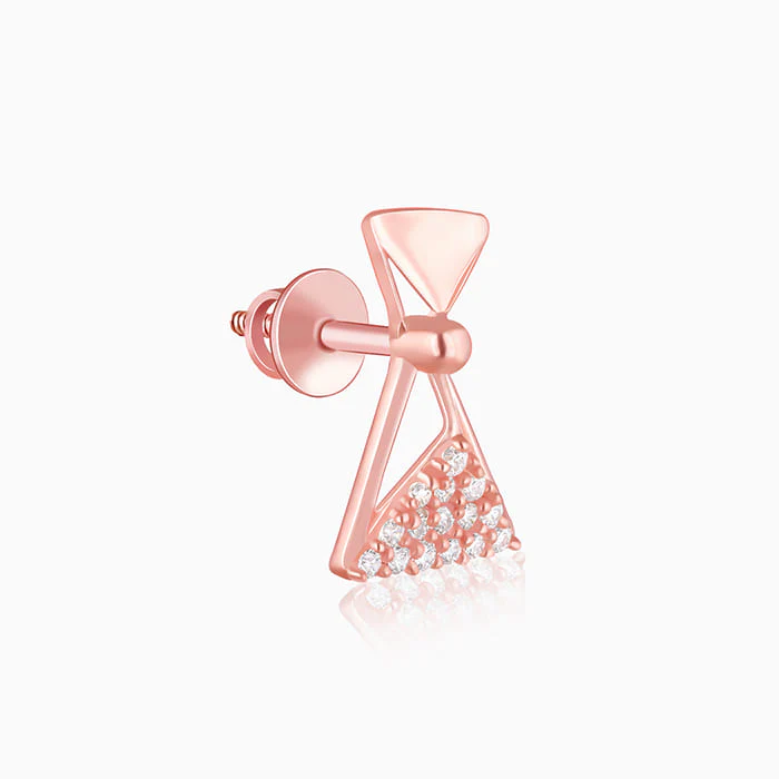 Rose Gold Triangular Elegance Earrings - Image 4