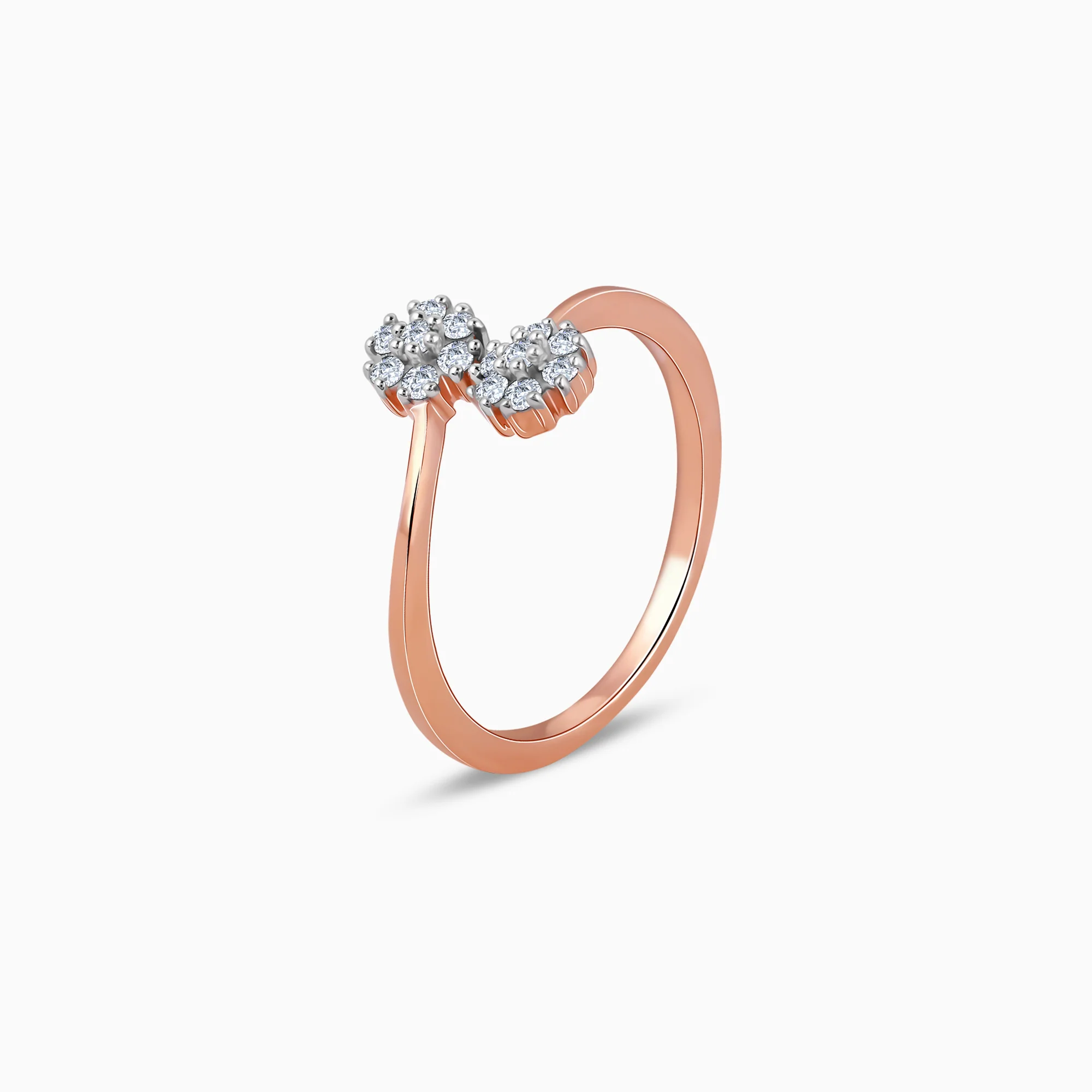 Rose Gold Twain Bouquet Lab Grown Diamond Ring - Image 4