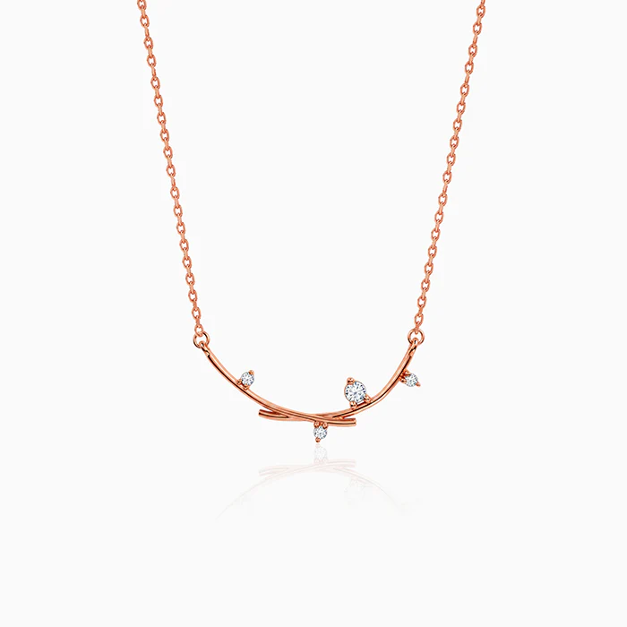 Rose Gold Twig Blossom Necklace