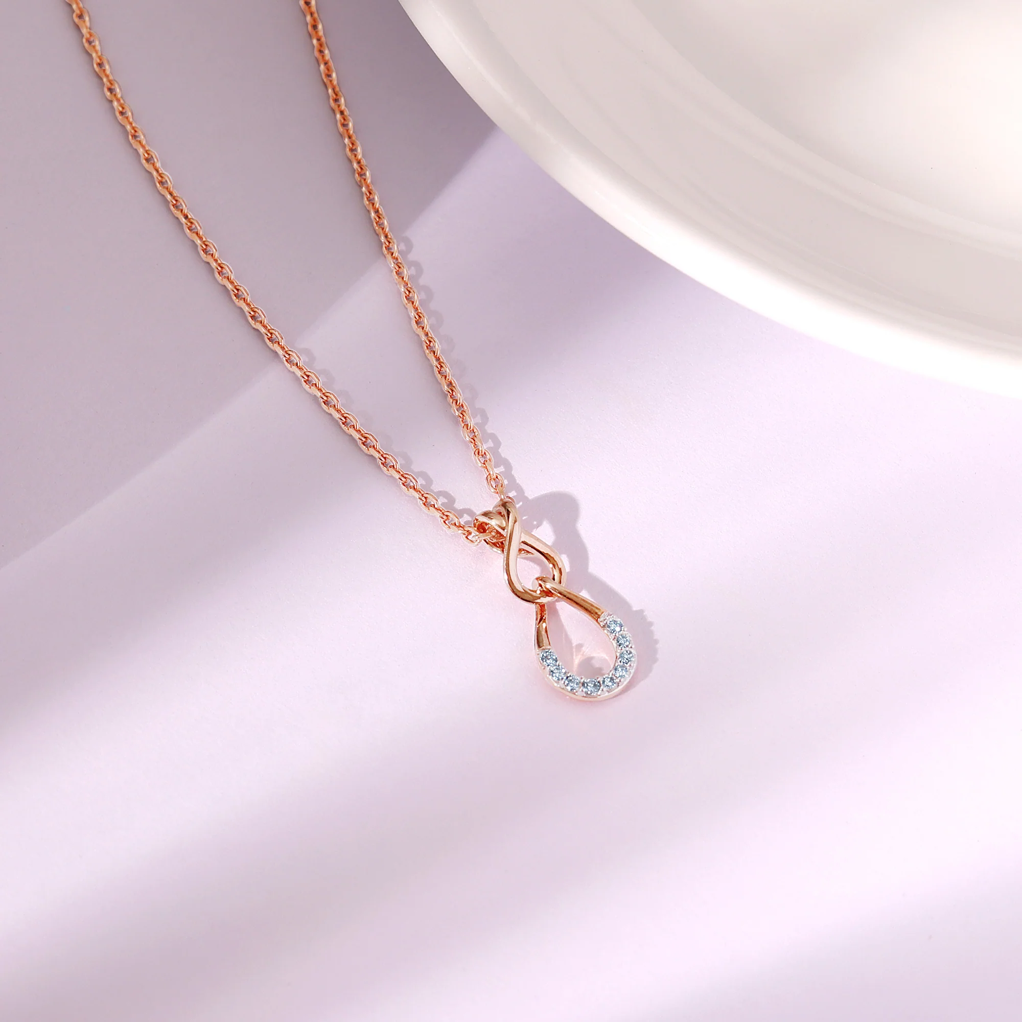Rose Gold Twinkling Drops Diamond Pendant - Image 2