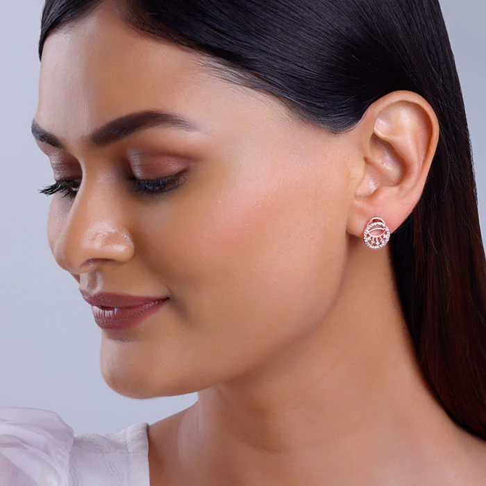 Rose Gold Unseen Happiness Earrings - Image 3
