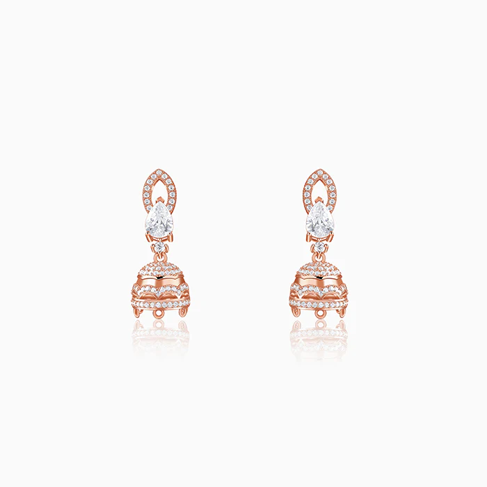 Rose Gold Varanasi Jhumki Earrings