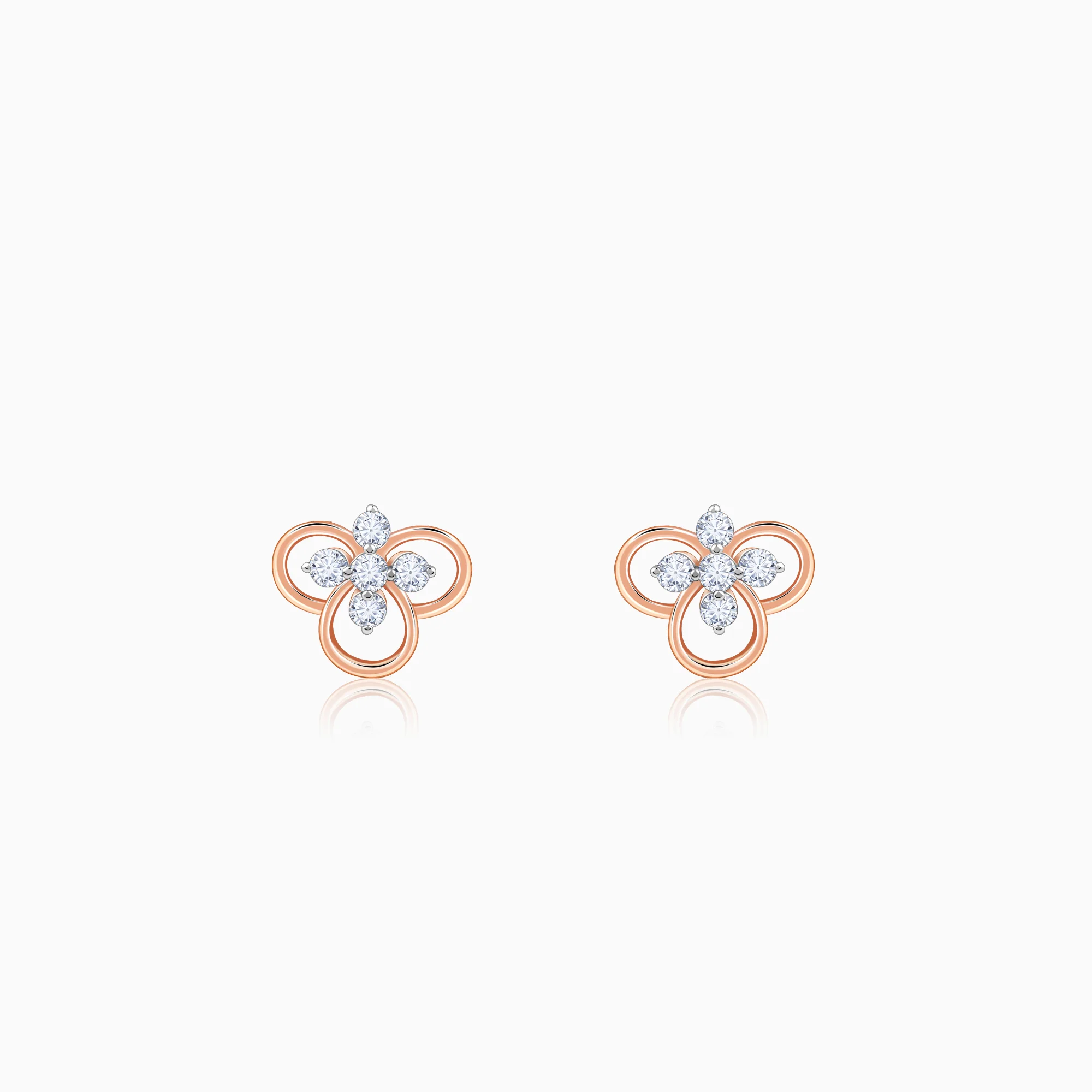 Rose Gold Velora Lab Grown Diamond Stud Earrings