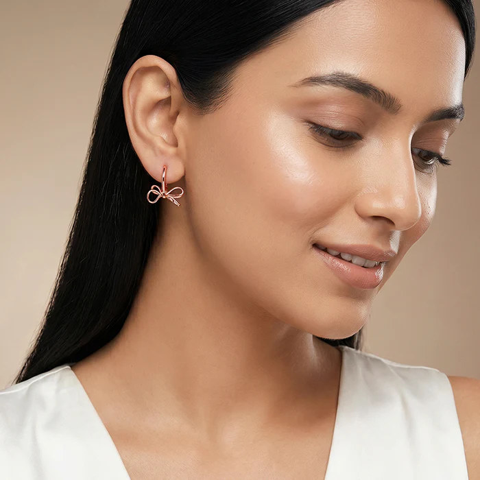 Rose Gold Velora Hoop Earrings - Image 3