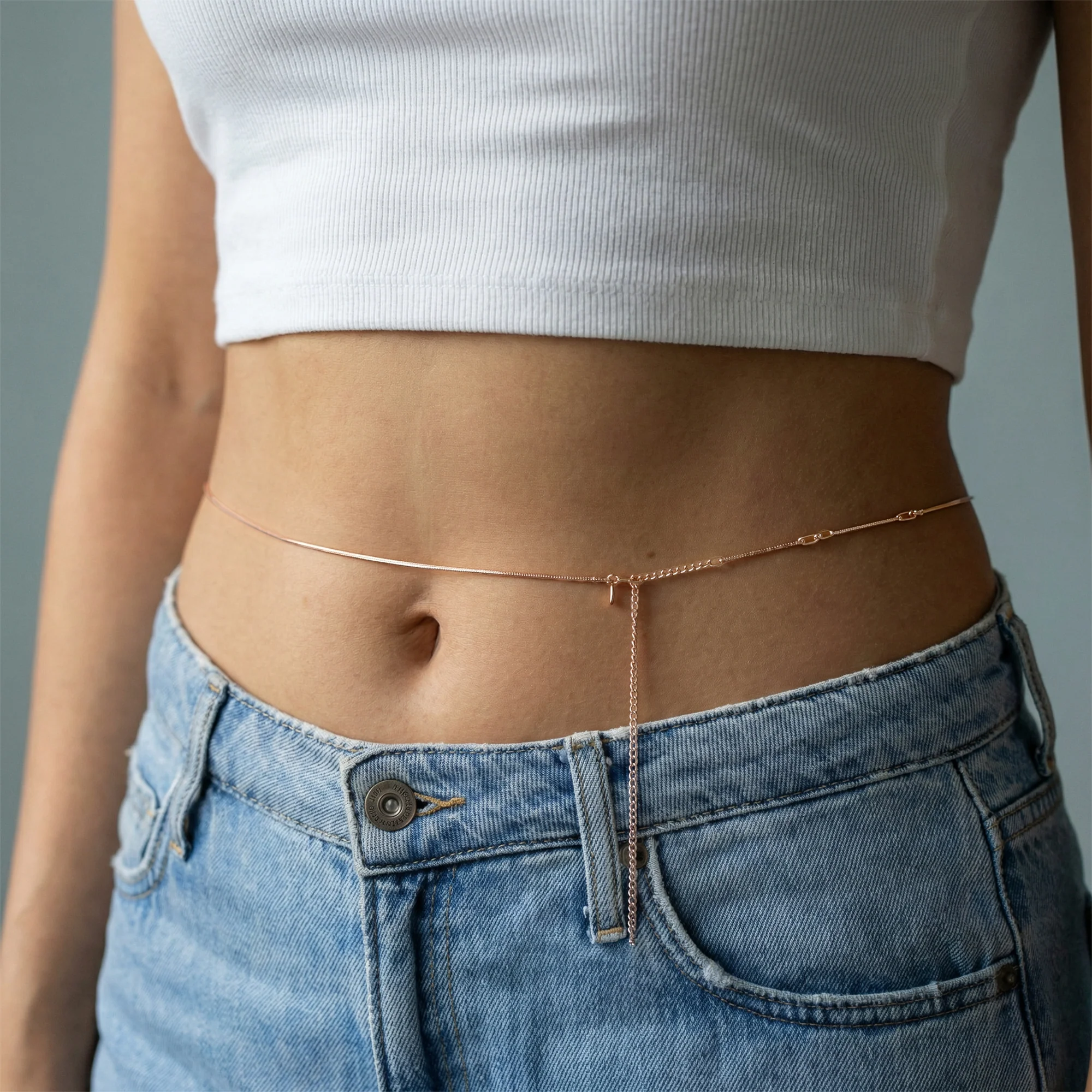 Rose Gold Venetian Box Waist Chain - Image 2