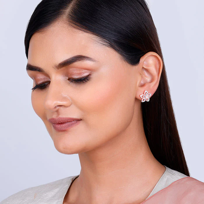 Rose Gold Viola Earrings - Image 3