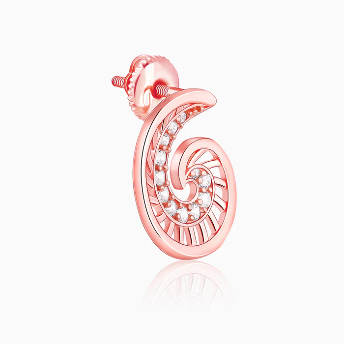 Rose Gold Volute Earrings - Image 4