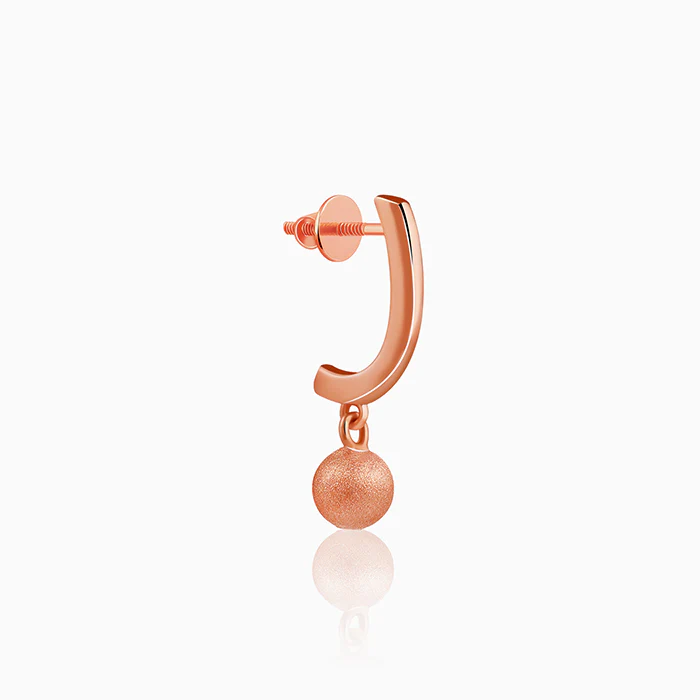 Rose Gold Wake Me J Hoop Earrings - Image 4
