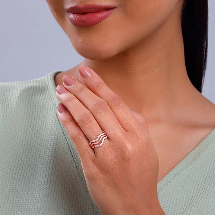 Rose Gold Wave It Off Ring - Image 3