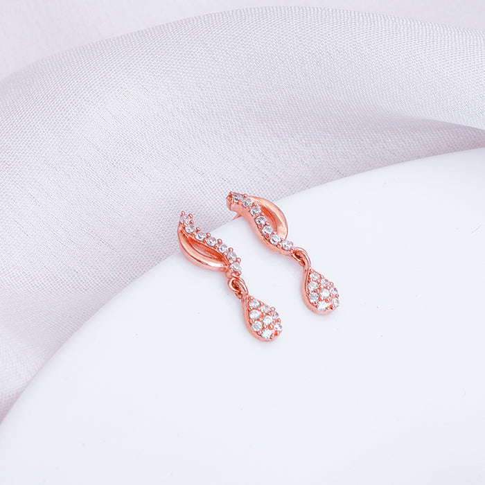 Rose Gold Wavecrest Earrings - Image 2