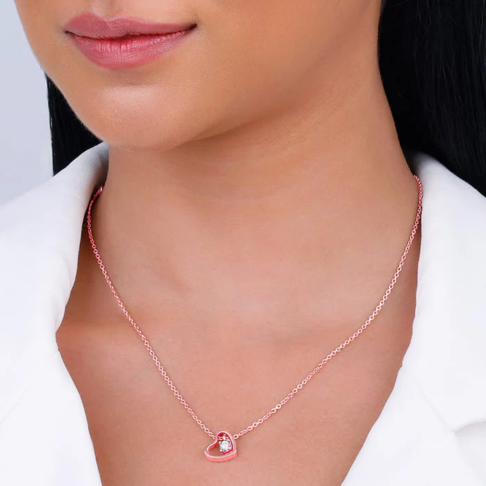 Rose Gold Whole Heart Necklace - Image 3