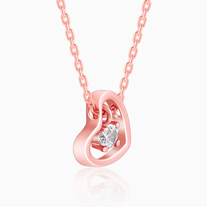 Rose Gold Whole Heart Necklace - Image 4